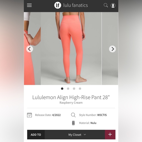 Lululemon Align Highlighter Coral Leggings size 6 - Picture 11 of 17